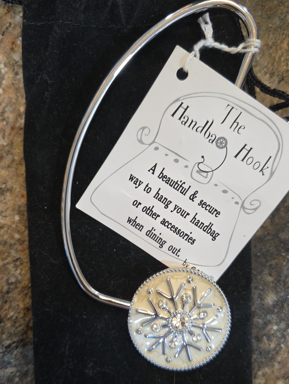 GANZ The Handbag Hook Silver Snowflake Purse Hanger